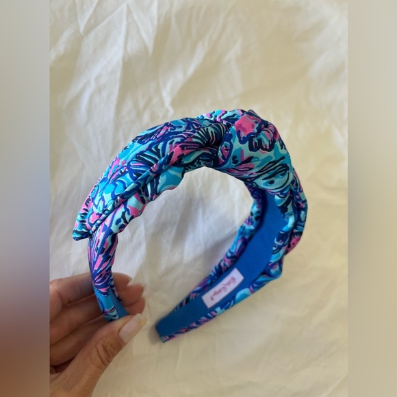 Lilly Pulitzer | Blue Colorful Knotted Headband | Shells ‘n Bells | EUC - Picture 4 of 4